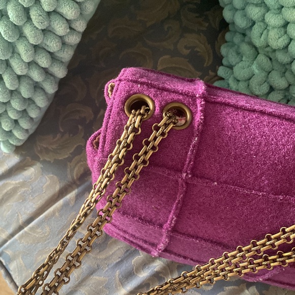 Authentic Chanel Classic flap Paneled Chocolate Bar Wool Jumbo Mademoiselle bag - Picture 16 of 16